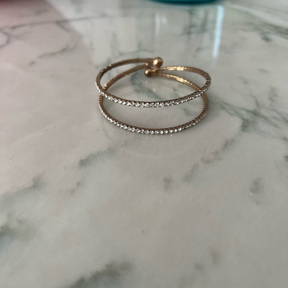 Rhinestone cuff bracelet costume jewelry pre loved